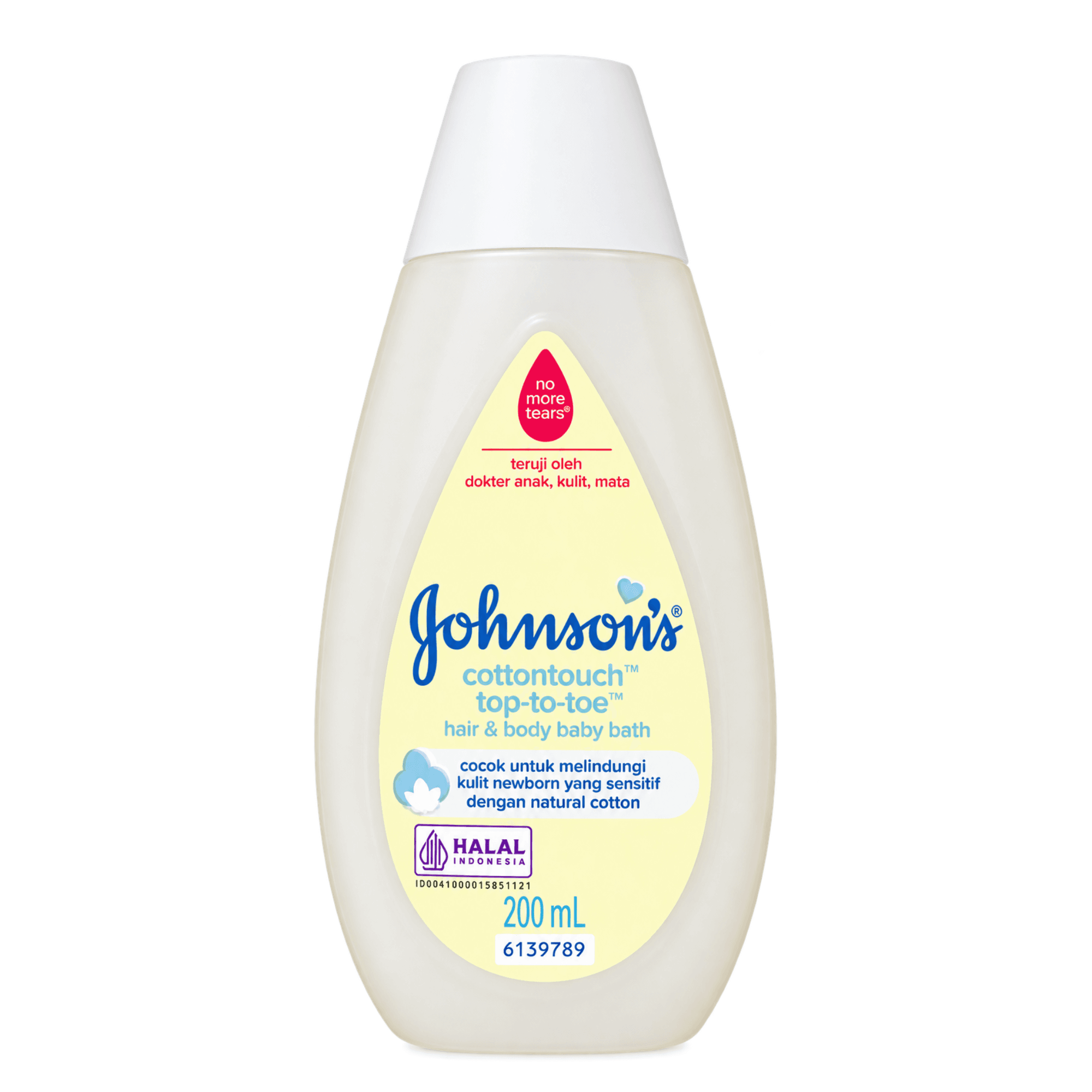 Johnson's Cottontouch Top-to-Toe Hair & Body Baby Bath – Gentle Baby Cleanser 200g