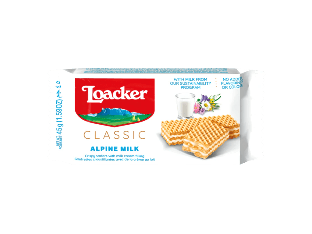 Loacker Classic Alpine Milk Wafers, 45g