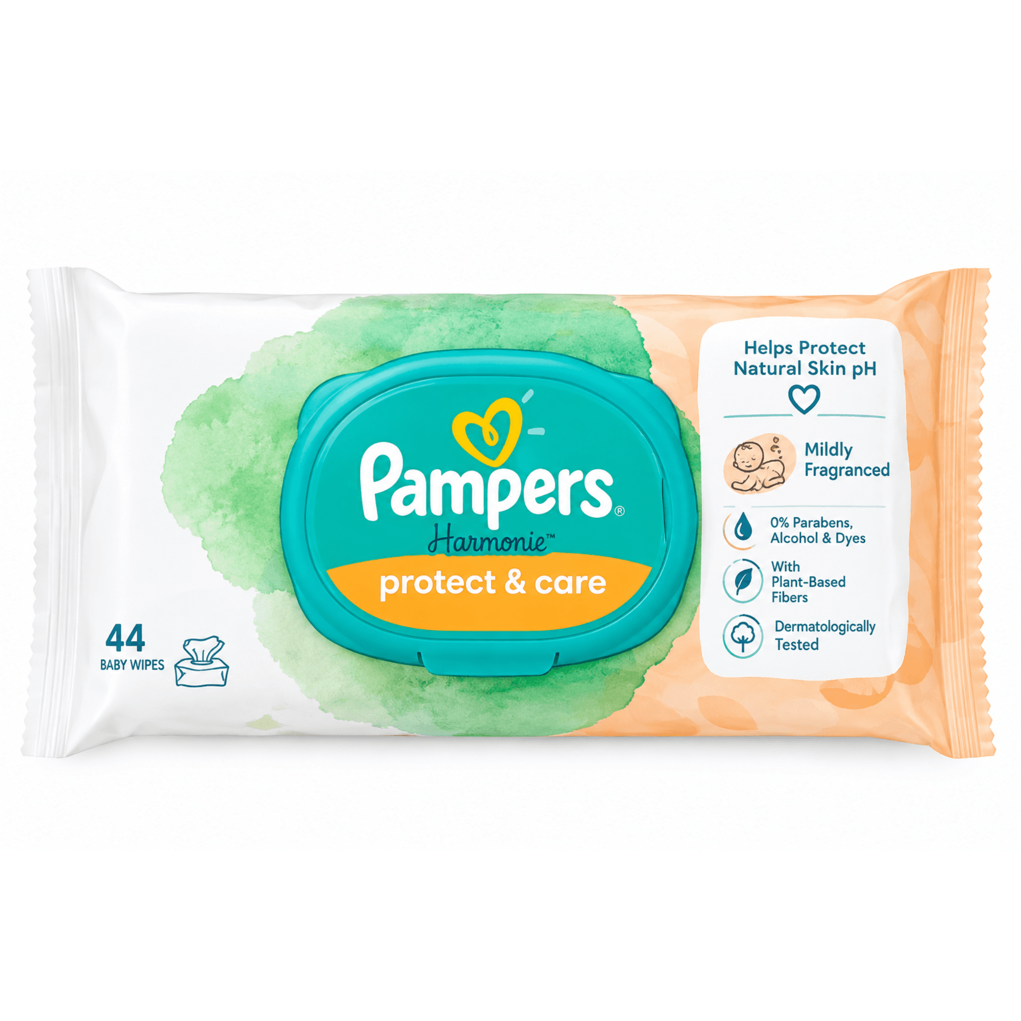 Pampers Protect & Care Baby Wipes – No Alcohol, 44 Pack